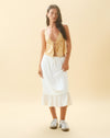 Image of Kokies Frill Hem Midi Skirt in White