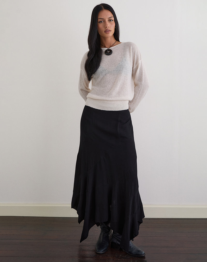 Rombe Maxi Skirt in Black