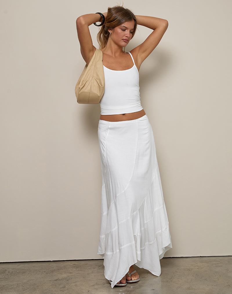 Image of Rombe Seamed Fairy Midi Skirt in Ivory