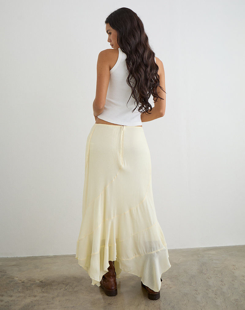 Image of Rombe Maxi Skirt in Crinkle Butter Yellow