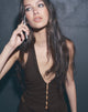 Image of Ronin Top in Lace Trim Tailoring Brown