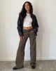 Image of Roomy Extra Wide Low Rise Jeans in Dark Sand