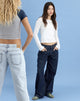 Image of Roomy Extra Wide Low Rise Jeans in Indigo