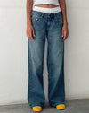 image of Roomy Extra Wide Low Rise Jeans in Vintage Blue Green