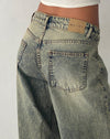 Image of Roomy Extra Wide Low Rise Jeans in Sand Wash Blue
