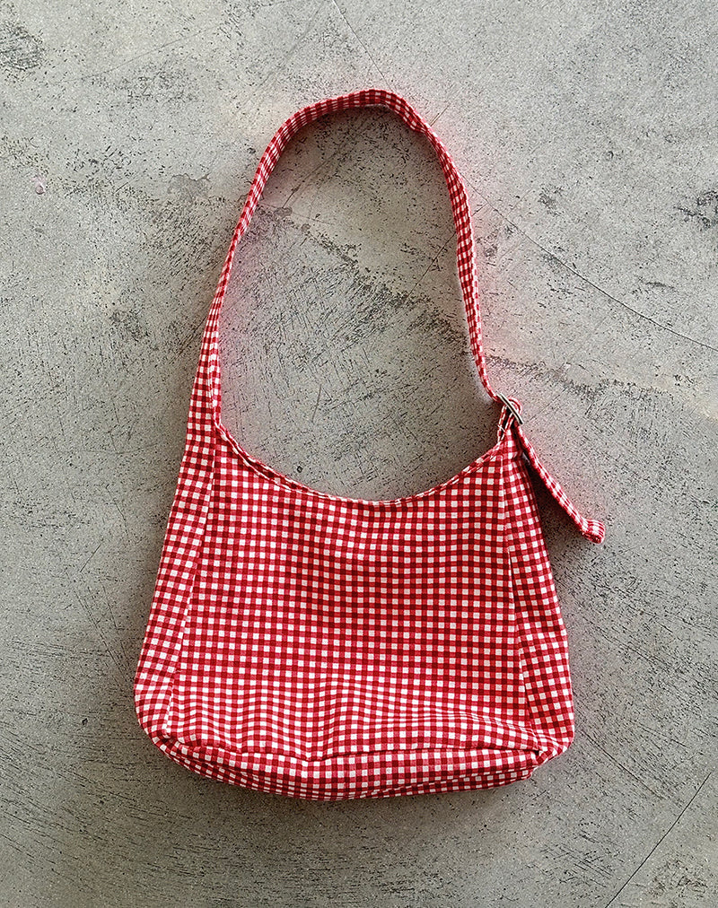 Sac Roscoe à carreaux rouges