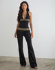 Image of Rosimo Flare Trouser in Black with Embroidered Sequin Trim