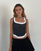 Image of Roslyn Pointelle Vest Top in Dark Charcoal