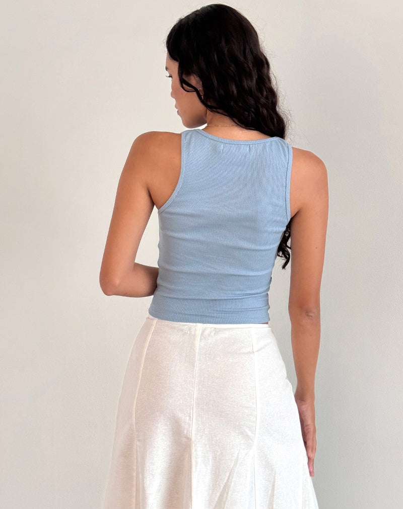 Image of Roxe Ribbed Vest Top in Nantucket Blue