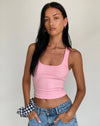 Image of Roxe Ribbed Vest Top in Ballet Pink