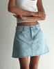 Image of Mini A-Line Skirt in Denim Blue Bleach