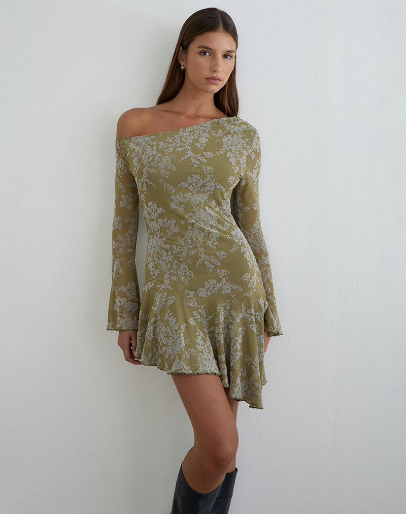 Mini vestido Ruhato en color Moss Petal Olive