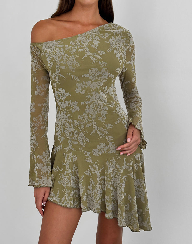 Mini vestido Ruhato en color Moss Petal Olive