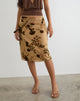 Image of Rujha Midi Skirt in Floral Devore Beige