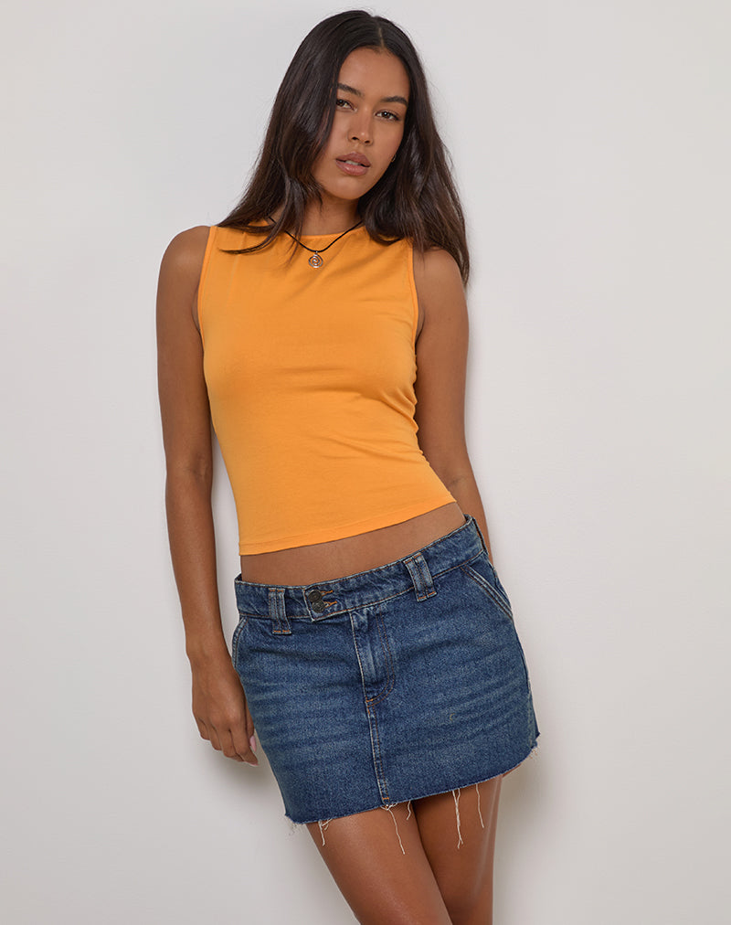 Image of Runaba Backless Tank Top in Faded Orange