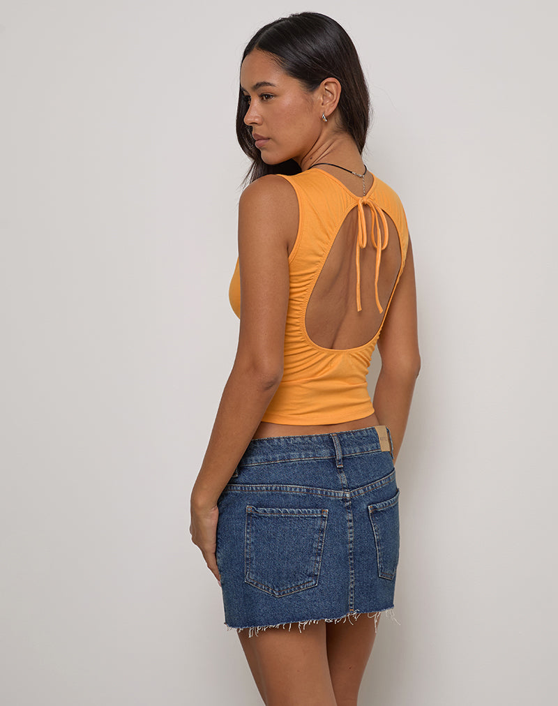 Runaba Backless Tank Top in Faded Orange