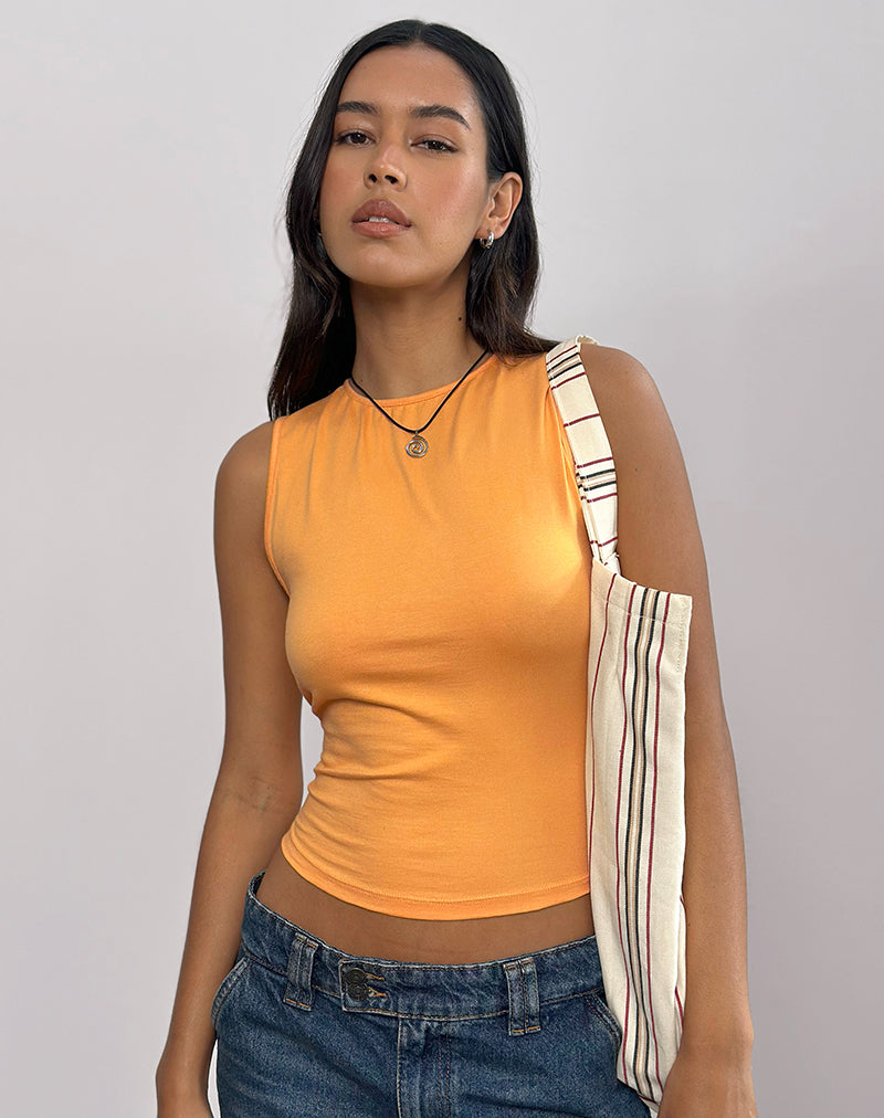 Image of Runaba Backless Tank Top in Faded Orange