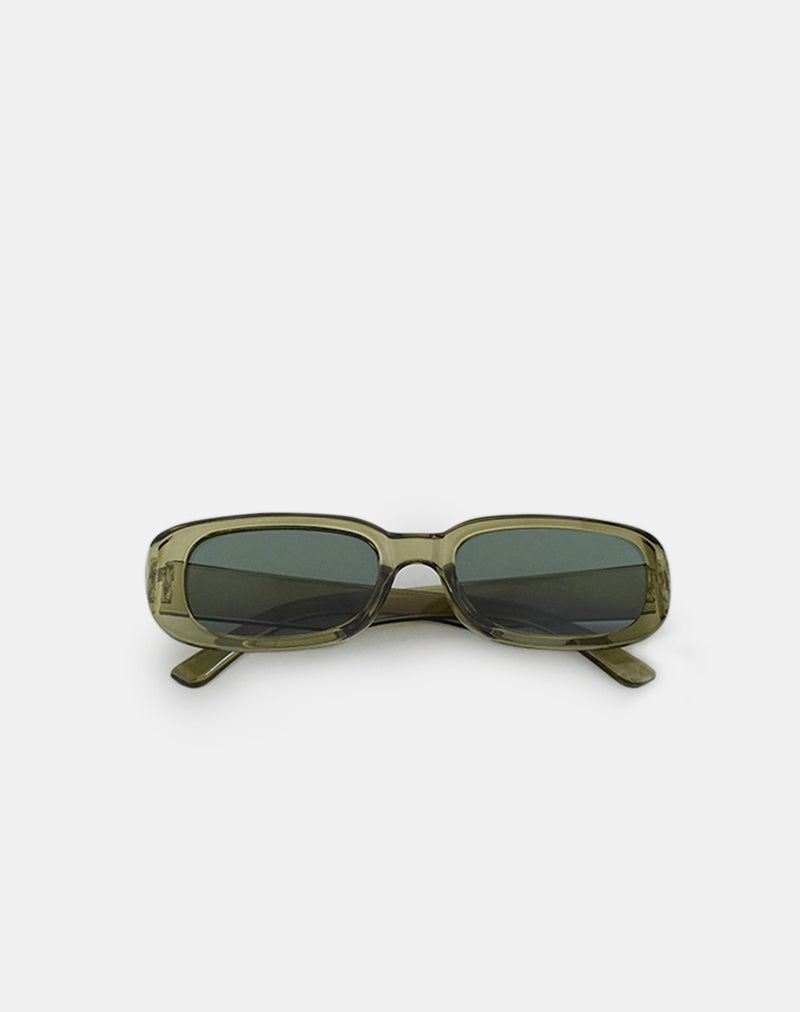 Lunettes de soleil Rustina en vert opaque