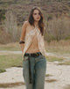 Image of Ruway Unlined Scarf Top in Sequin Gold