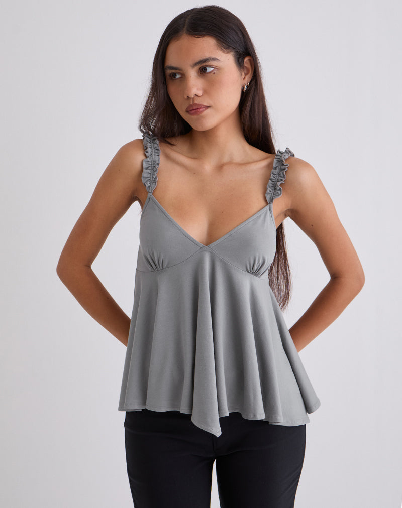 Sable Floaty Cami Top aus Jersey in Grau