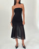 Image of Sachiko Bandeau Maxi Dress in Chiffon Jersey Black