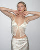 Image of Sahira Lace Cami Top in Satin Vintage Rose Garland