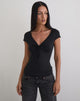 Image of Saiba Cap Sleeve Top in Cupro Black