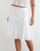 Image of Saiwa Midi Skirt in Floral Lace White