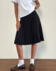 Image of Citrani Pleated Midi Skirt in Black