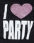 Schwarzer I Love Party Druck
