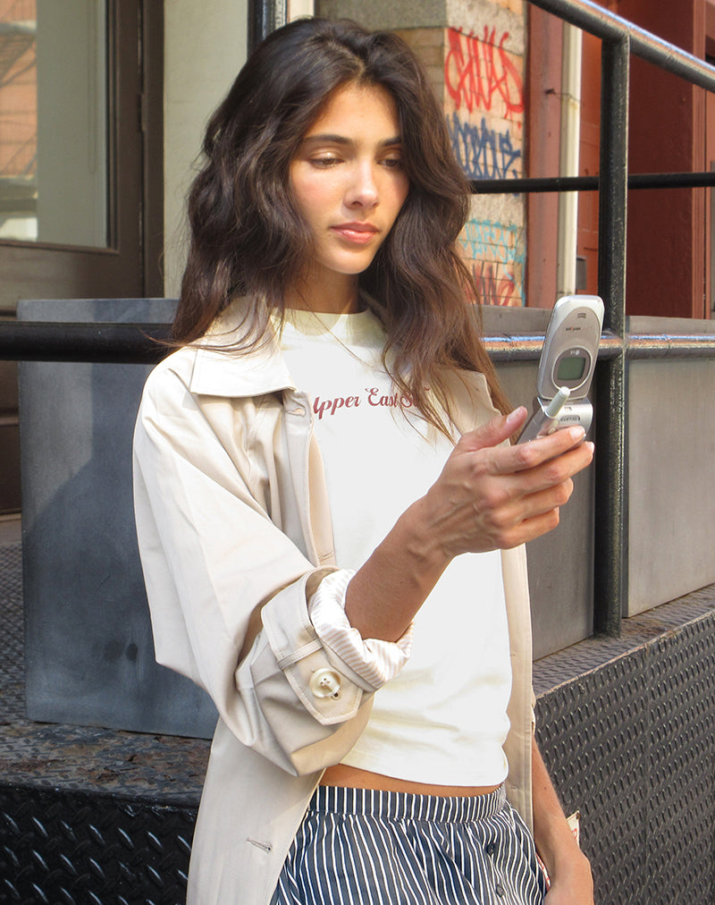 Image of Saki Tee in Ivory with Upper East Sider Print