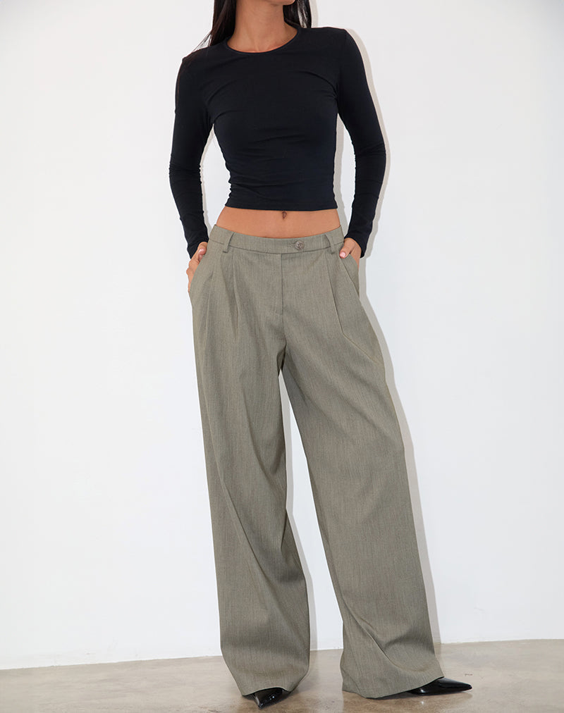 Pantalon tailleur Sakira en gris kaki