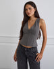 Image of Salpa Plunge Top in Tailoring Charcoal