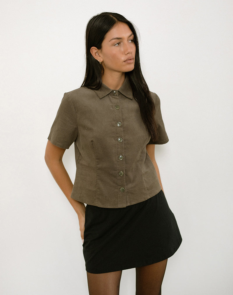 Image of Samas Shirt in Cord Taupe