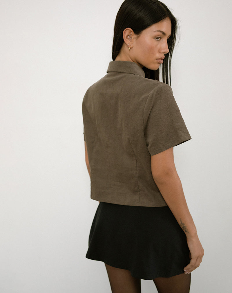 Image of Samas Shirt in Cord Taupe