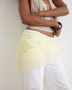 Imagen del sarong de Sanela en color limón con bordado floral vintage