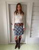 Image of Sangga Midi Skirt in Chiffon Black and Blue Hazy Check