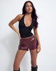 Image of Sanne Hot Pants in PU Burgundy