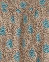  Blue and Brown Floral Bohemian Batik