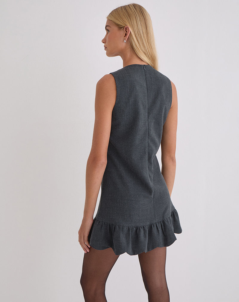Image of Saraya Mini Dress in Tailoring Grey Blue