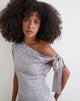 Image of Sardian Maxi Dress in Chiffon Monochrome Silver Grey Polka