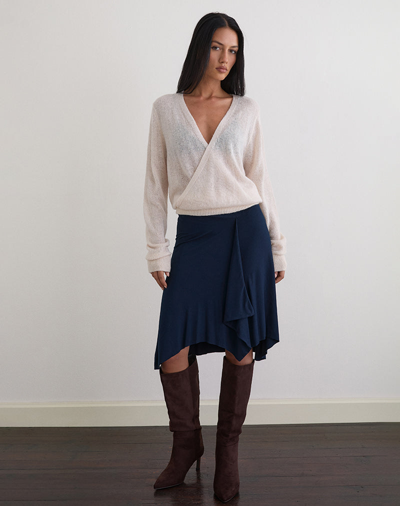 Image of Esmeray Midi Skirt in Navy