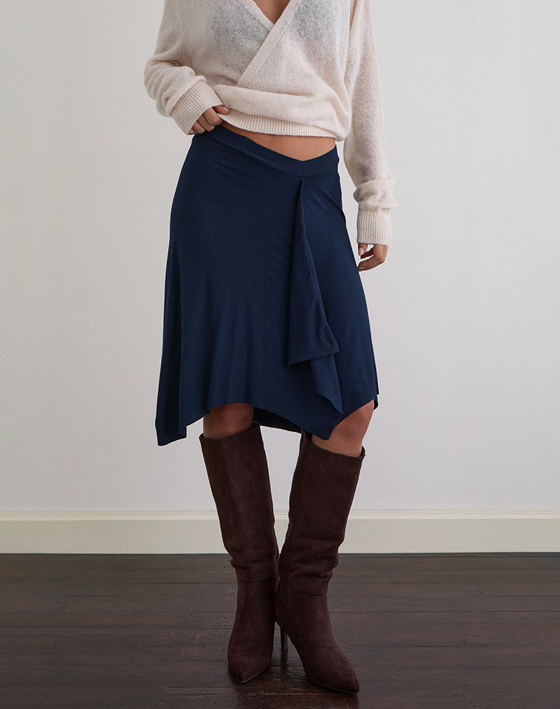 Image of Esmeray Midi Skirt in Navy