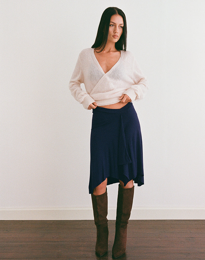 Image of Esmeray Midi Skirt in Navy