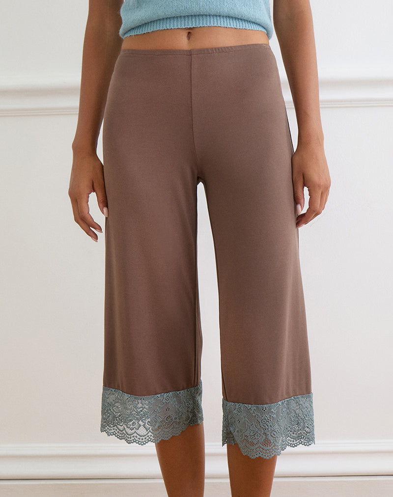 Satomi Capri in Lace Trim Cupro Mink