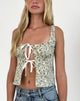 Image of Sauva Tie Front Top in Pretty Floral Light Sage