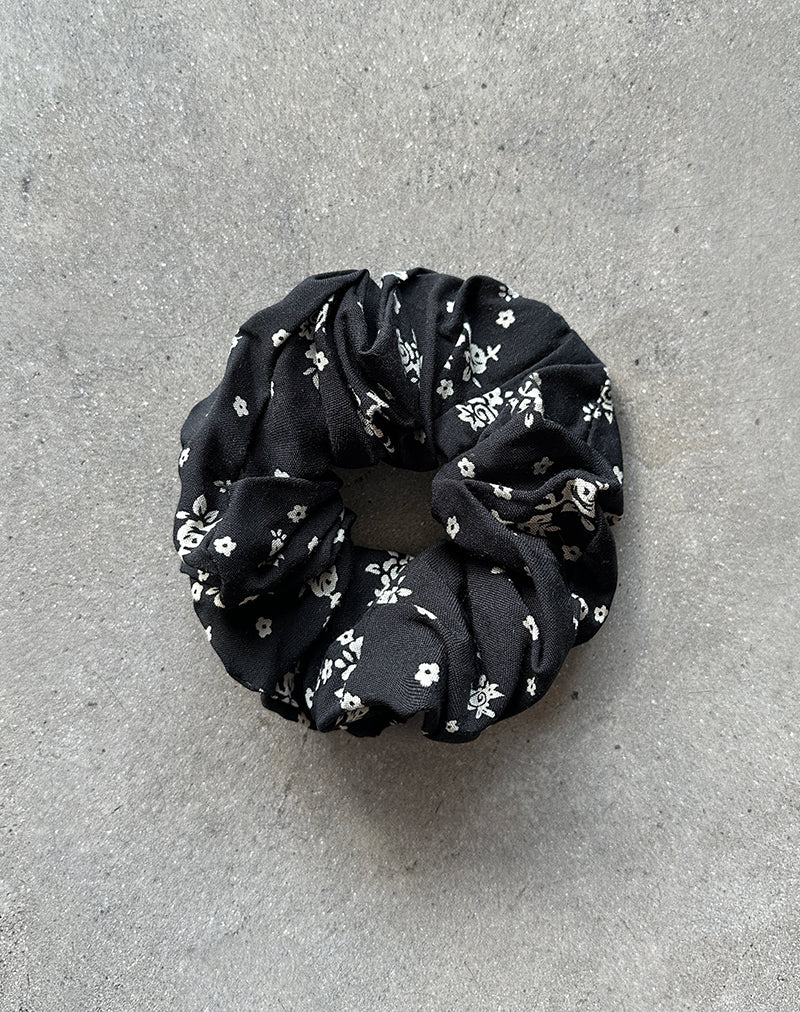 Scrunchie in Floral Land Black