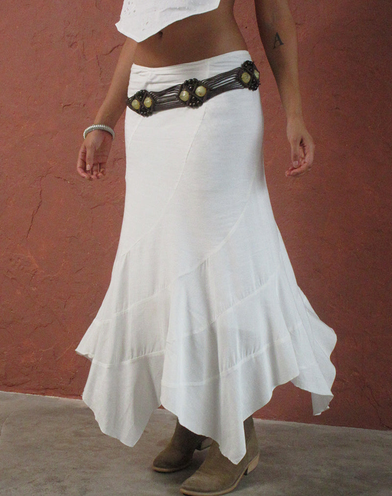 Rombe Seamed Fairy Maxi Skirt in Ivory