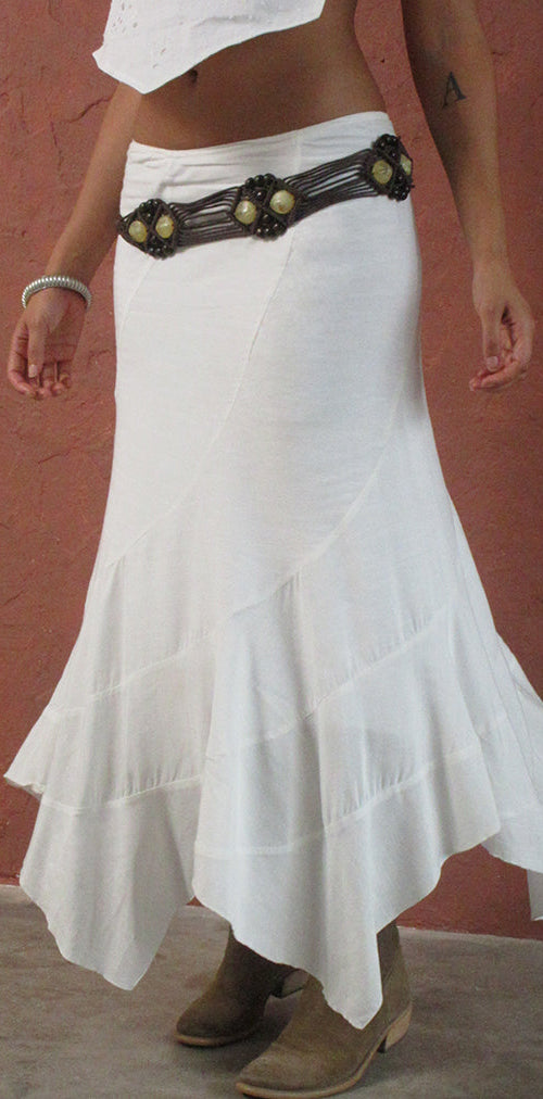 Image of Rombe Seamed Fairy Maxi Skirt in Ivory