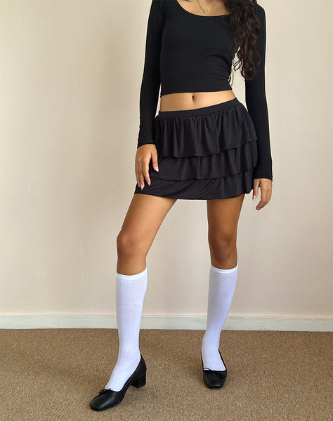 SEFONE-TIERED-MINI-SKIRT-BLACK